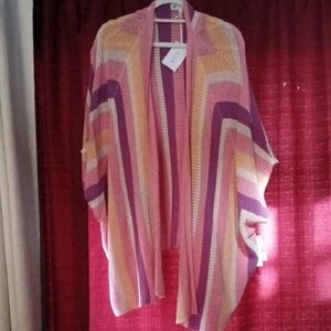Jessica Simpson Pink and Purple Striped Cardigan